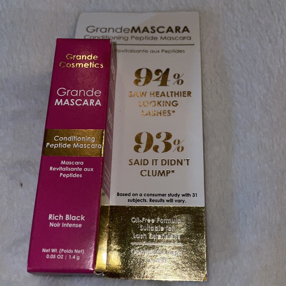 NEW Grande Cosmetics Rich Black Conditioning Peptide Mascara 0.05 OZ
